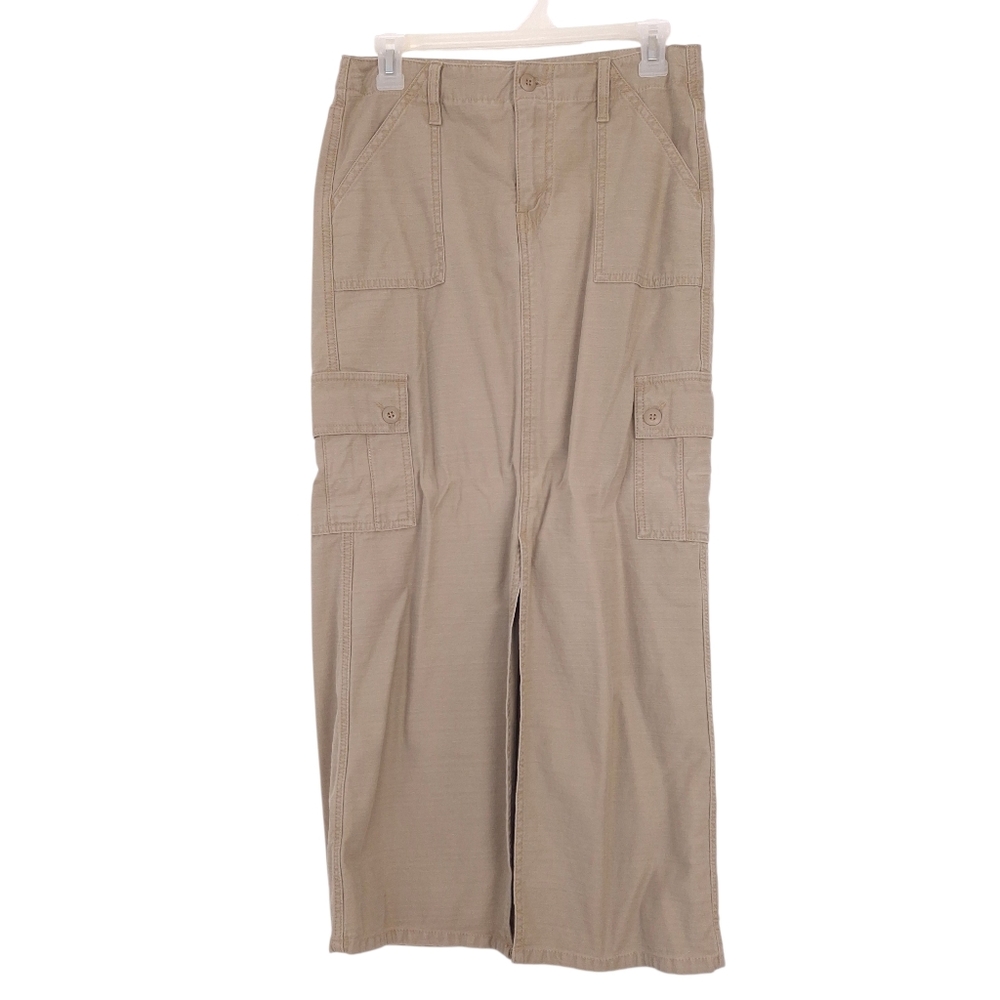Levis vintage cargo maxi skirt 90s Y2K grunge Bratz edgy gorpcore slit khaki